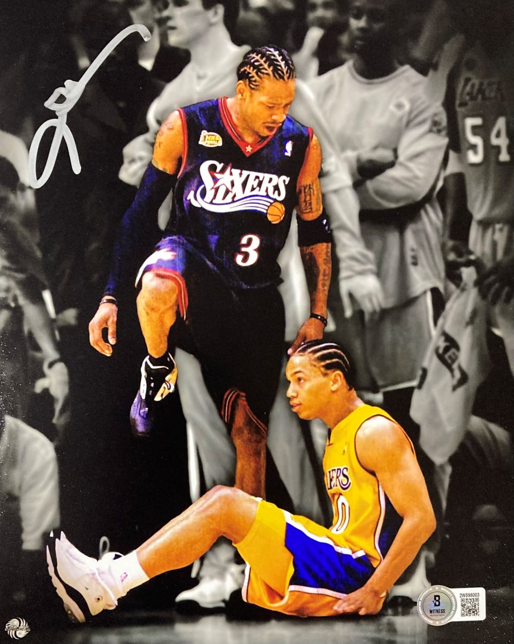 Allen Iverson Signed 8x10 Philadelphia 76ers Step Over Lue
